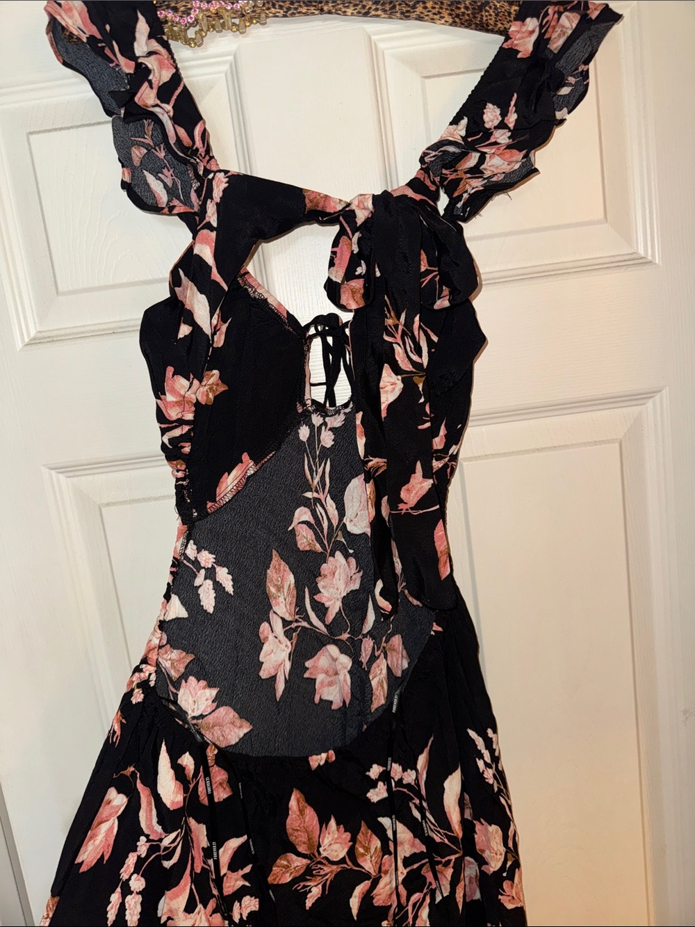 Forever 21 Black Maxi Dress with Pink Floral Print - Picture 1 of 11